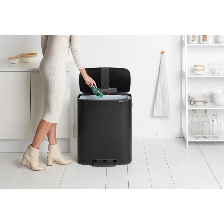 Кош за смет Brabantia Bo Pedal 60L, Matt Black