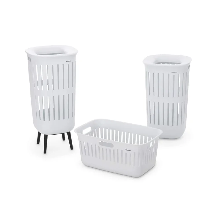 Laundry Basket Brabantia Collect-It 55L, White, set of 2