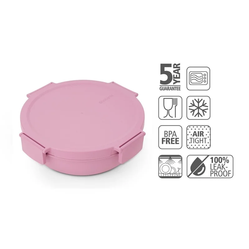Salad Bowl Brabantia Make&Take Lilac Pink 1.3L, Plastic