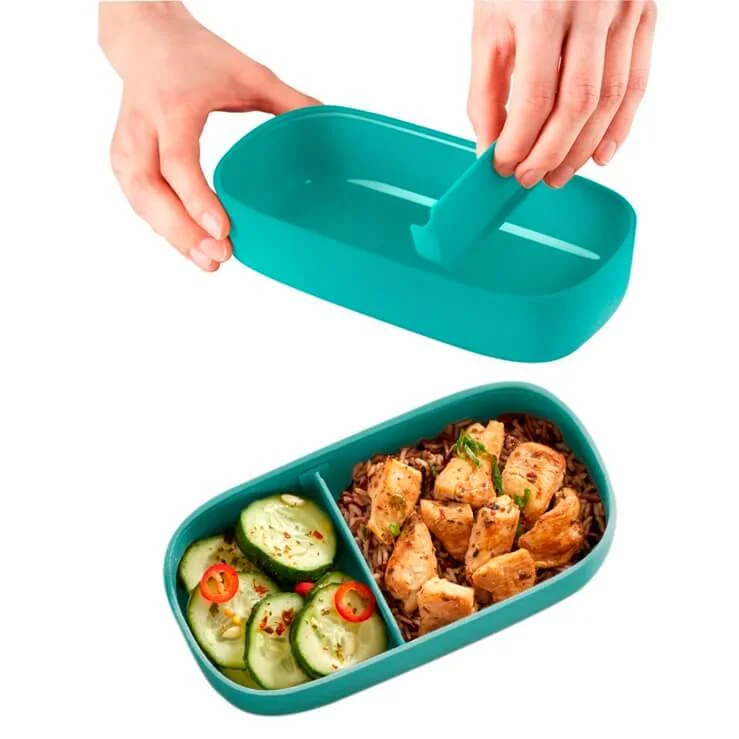 Single Lunch Box Lekue On The Go Turquoise 500ml