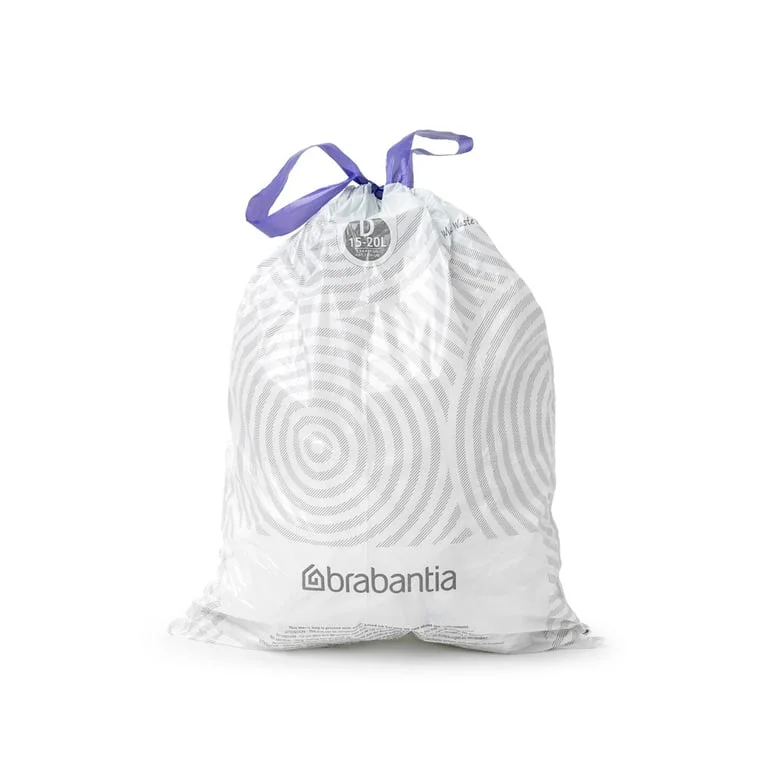 PerfectFit Bags Brabantia Size D, 15-20L, 20 pcs, White