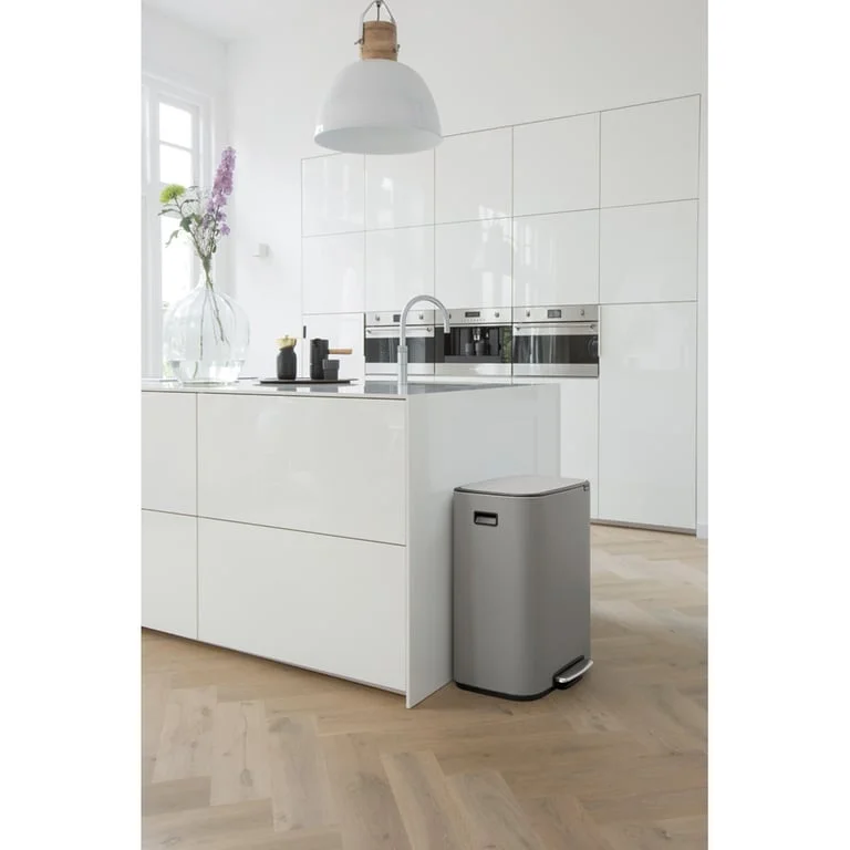 Waste Bin Brabantia Bo Pedal 2x30L, Mineral Concrete Grey