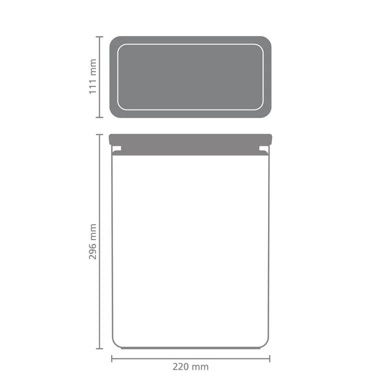 Canister Brabantia Tasty+ Stackable 5.4L, Light Grey
