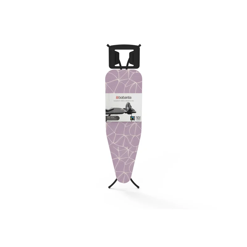 Ironing Board Brabantia B 124x38cm, Solid Steam Iron Rest, Lilac Waves