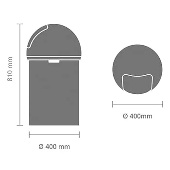 Push Bin Brabantia, 60 L Matt Steel