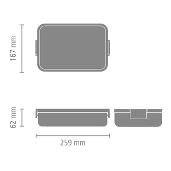Lunch Box Brabantia Make&Take Light Grey Large, Plastic
