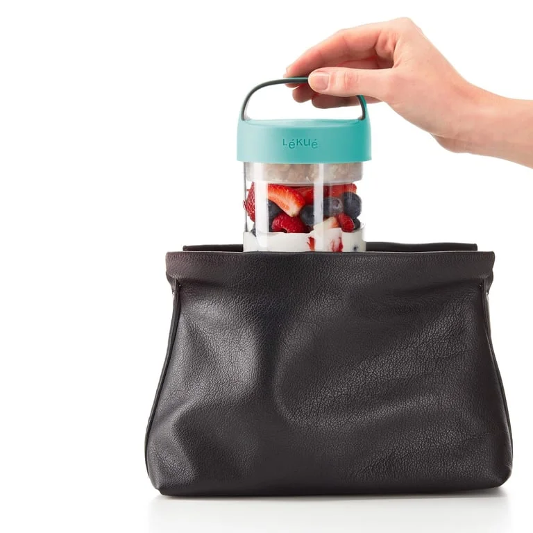 Jar Lekue On The Go Turquoise 600ml
