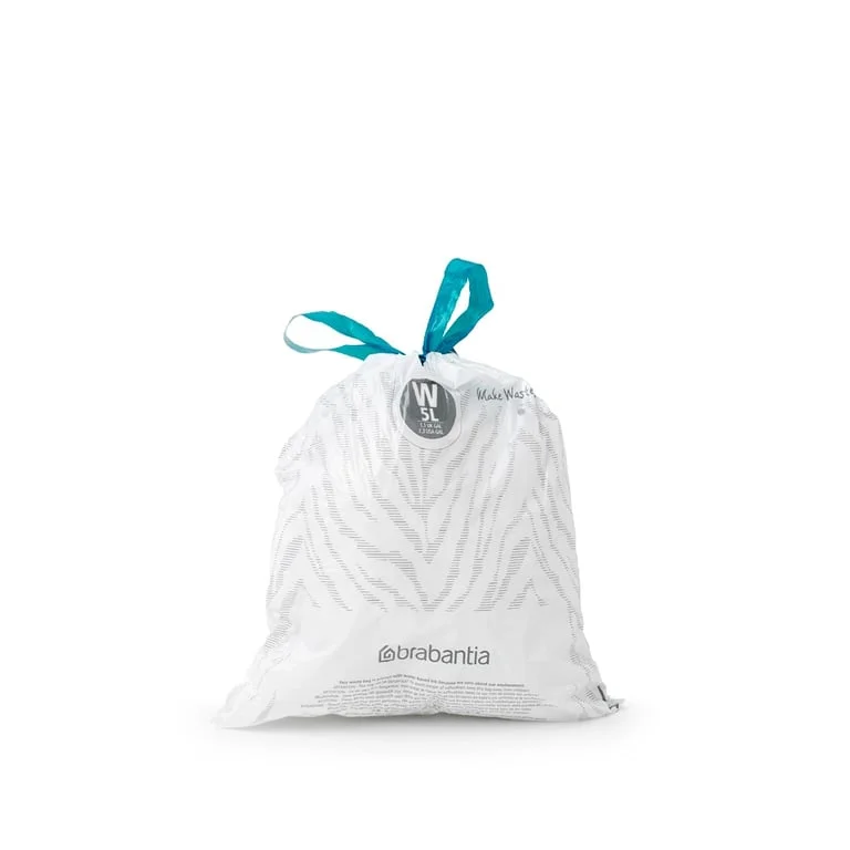 PerfectFit Bags for NewIcon Bin, Brabantia, Size W,  5L, 20 pcs, White
