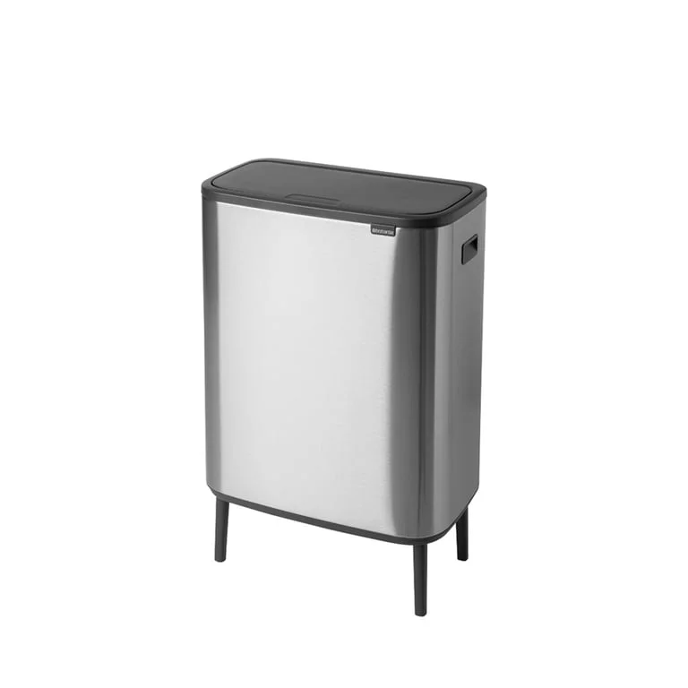 Bo Touch Bin Hi Brabantia, 2 x 30 litre, Plastic Buckets Matt Steel Fingerprint Proof