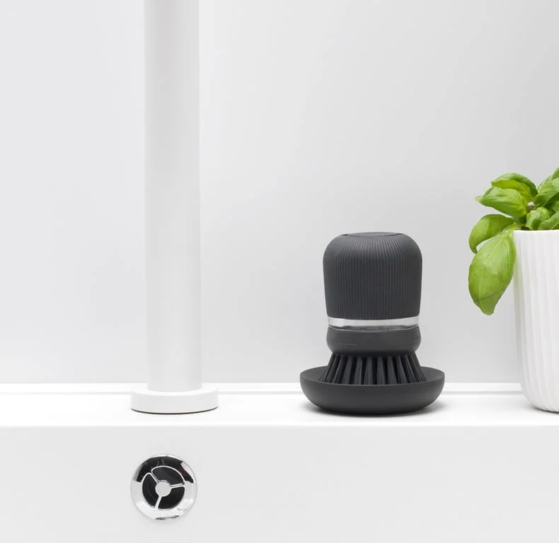Soap Dispensing Dish Brush Brabantia, Dark Grey