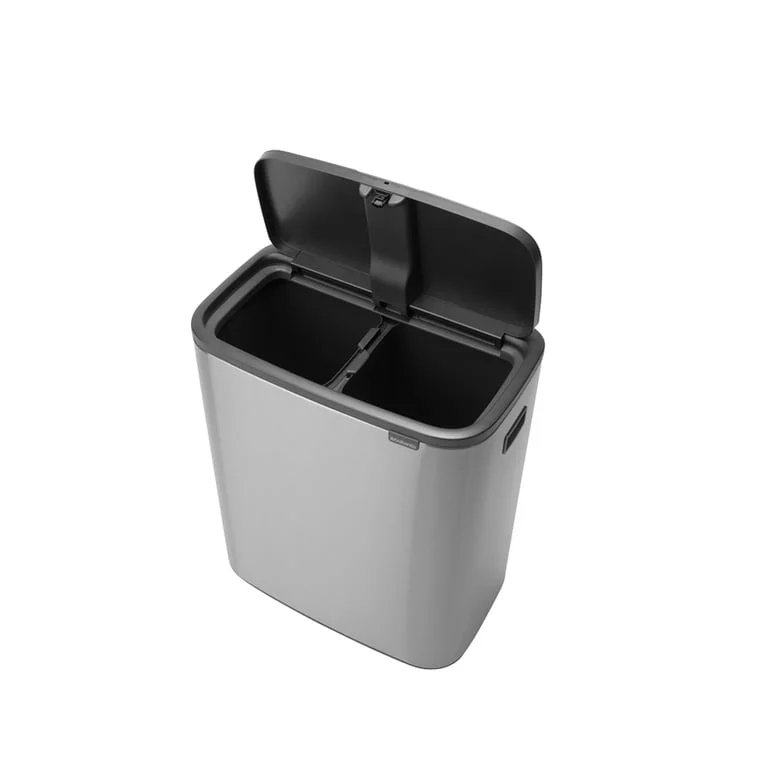 Кош за смет Brabantia Bo Touch 2x30L, Matt Steel Fingerprint Proof