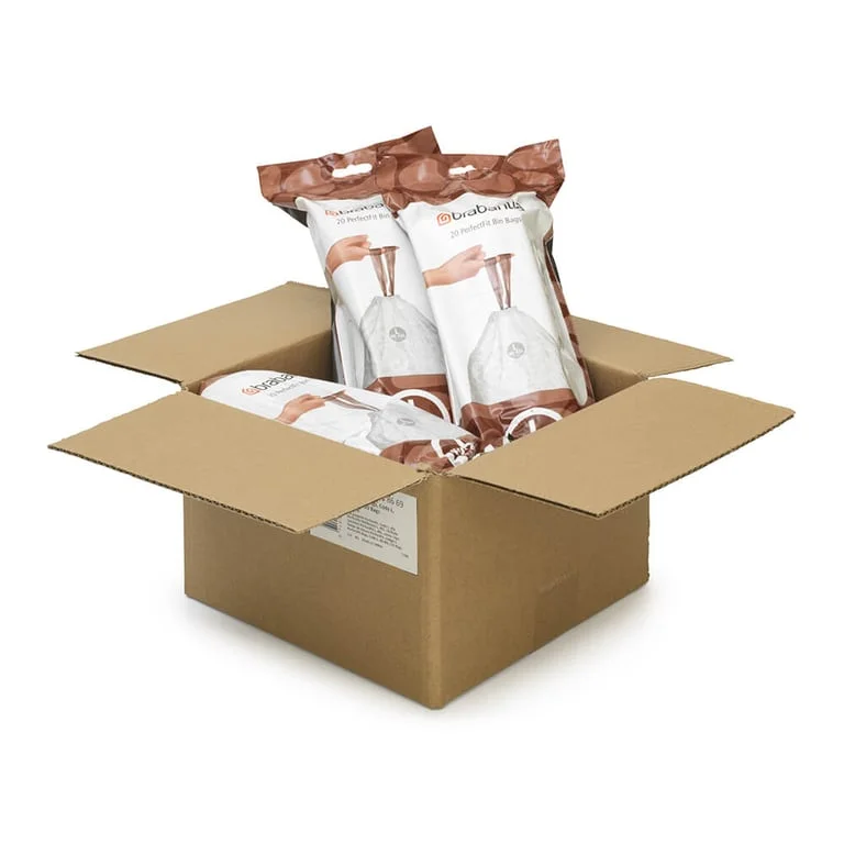 PerfectFit Bags Brabantia Size L, 45L, 120 pcs, White, Multipack