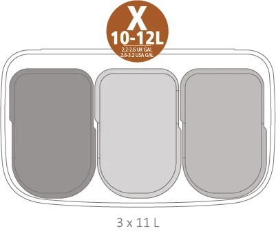 Brabantia Bo Touch Bin, 3x11L, White
