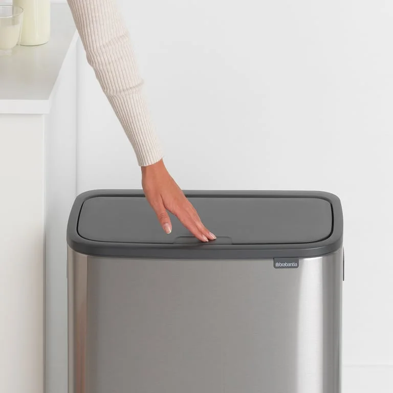 Кош за смет Brabantia Bo Touch 2x30L, Matt Steel Fingerprint Proof