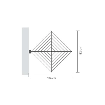 Простор за стена Brabantia WallFix 24m, Metallic Grey, кутия