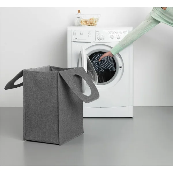 Торба пране Brabantia 55L, Pepper Black, правоъгълна