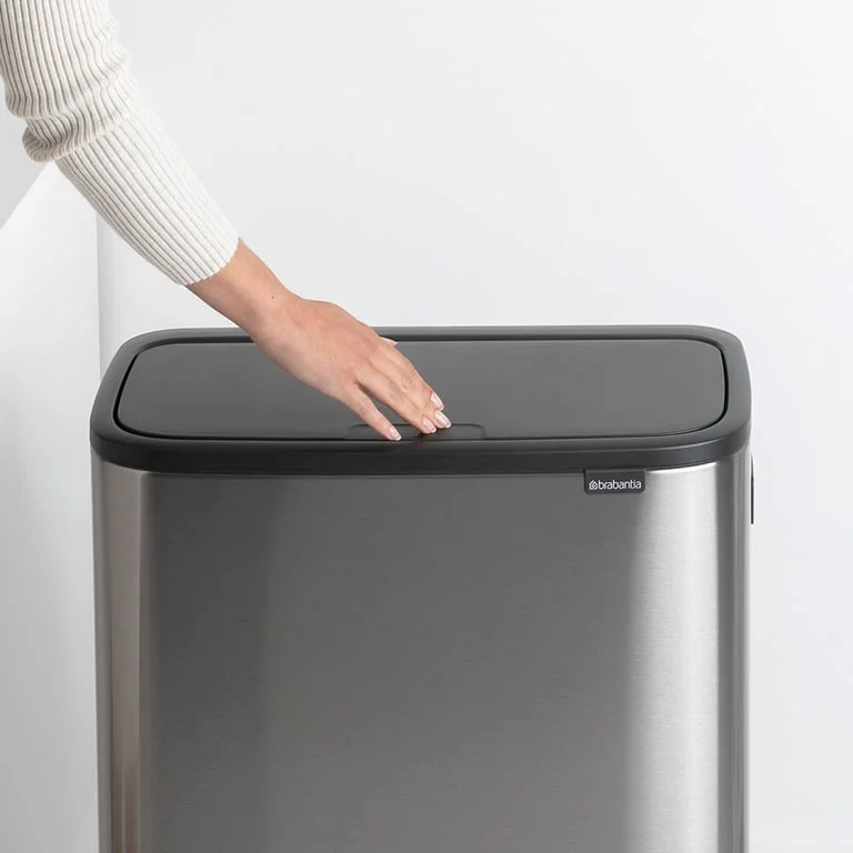 Bo Touch Bin Hi Brabantia, 2 x 30 litre, Plastic Buckets Matt Steel Fingerprint Proof