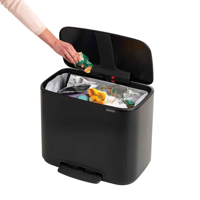 Brabantia Bo Pedal Bin, 36L, Matt Black