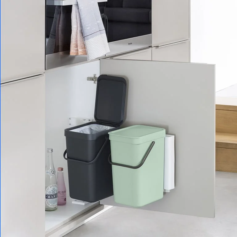 Waste Bin Separation Basket Brabantia Sort&Go 2x12L, Dark Grey & Jade Green
