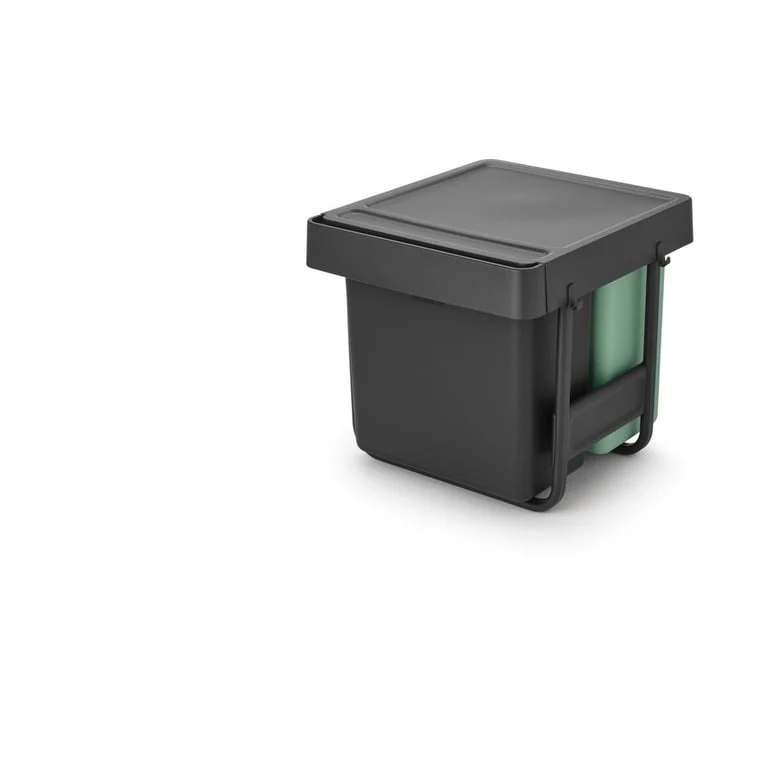 Waste Bin Separation Basket Brabantia Sort&Go 2x10L+20L, Dark Grey & Jade Green