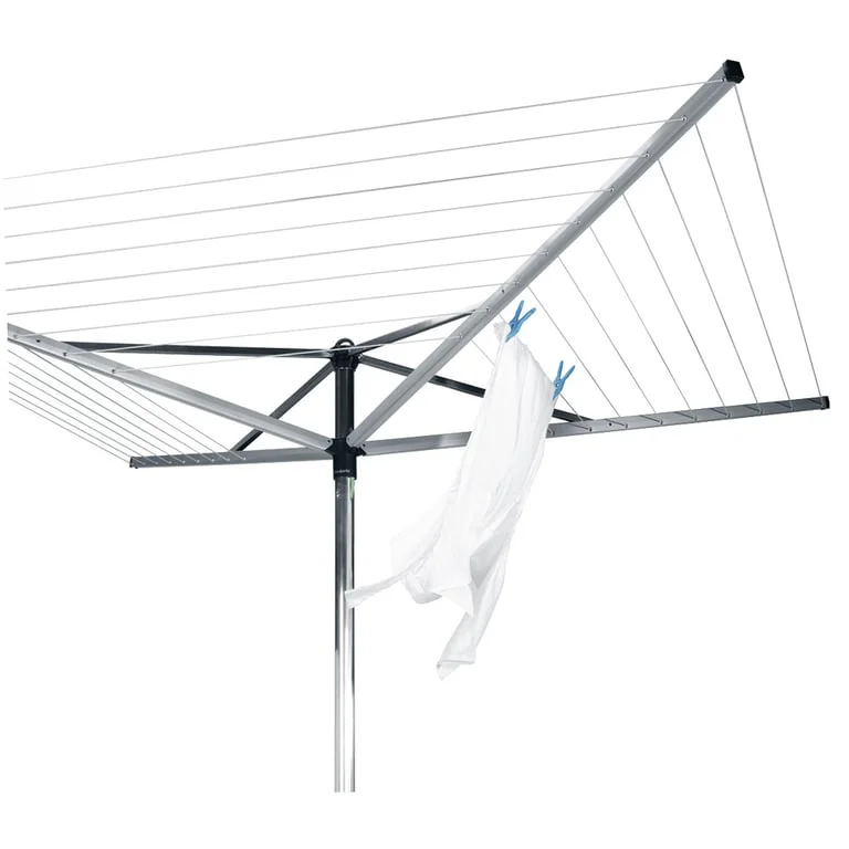 Външен простор Brabantia Topspinner 50m, метален шиш за вкопаване, Metallic Grey