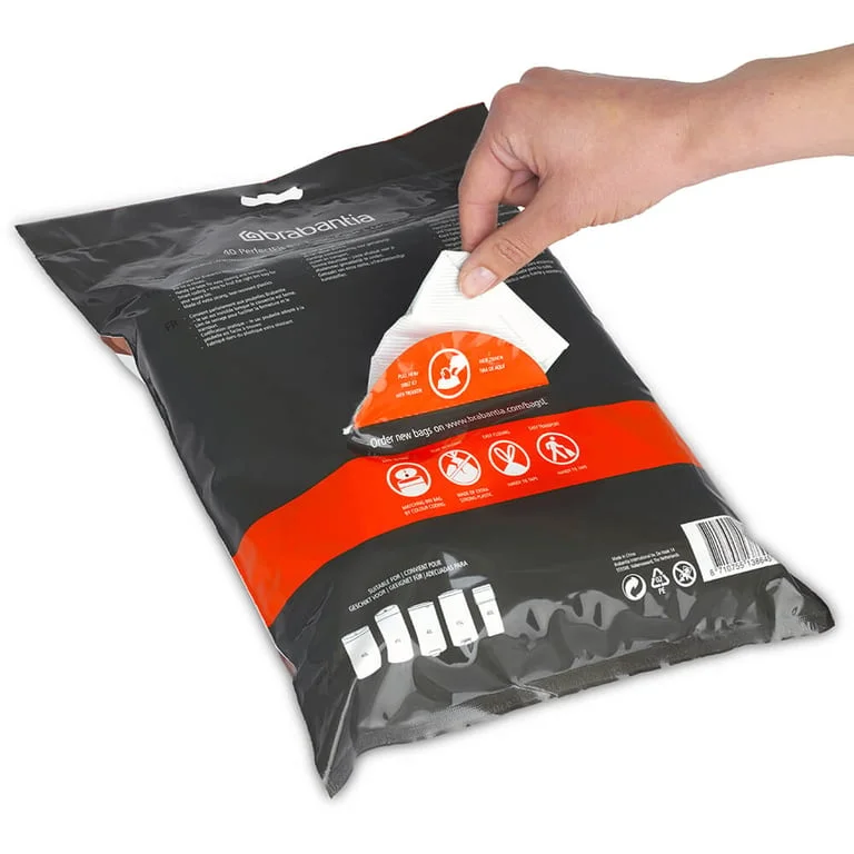 PerfectFit Bags Brabantia Size L, 45L, 40 pcs, White, Dispenser