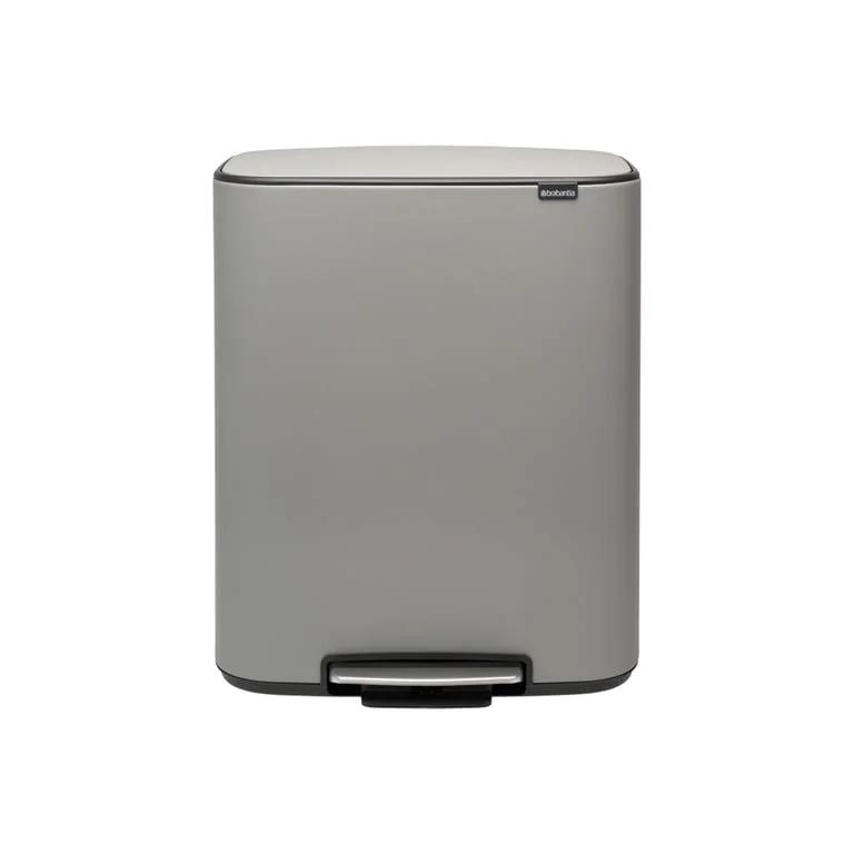 Waste Bin Brabantia Bo Pedal 2x30L, Mineral Concrete Grey