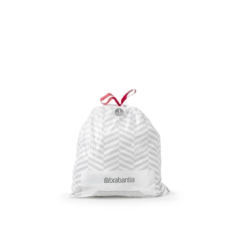 PerfectFit Bags Brabantia, size J, 20-25L, 40 pcs, White
