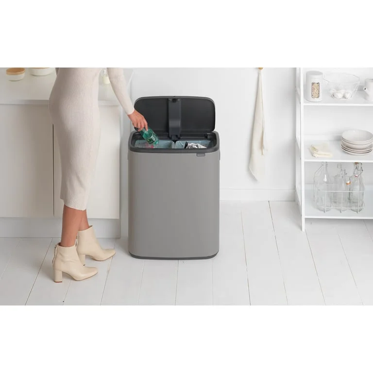 Кош за смет Brabantia Bo Touch 2x30L, Mineral Concrete Grey