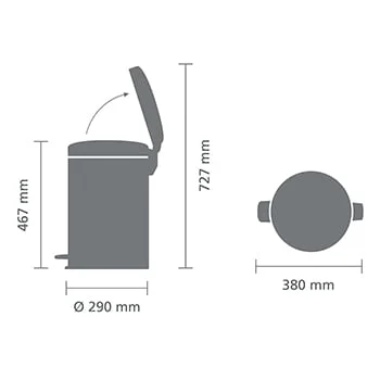 Waste Bin NewIcon Brabantia 20L Matt Steel FPP