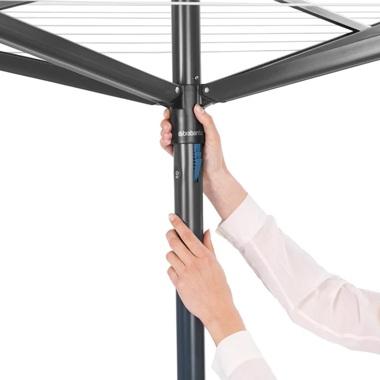 Външен простор Brabantia Topspinner 50m, метален шиш за бетониране, Anthracite