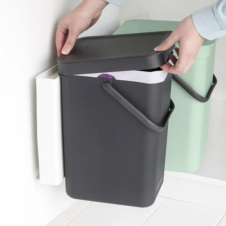 Waste Bin Separation Basket Brabantia Sort&Go 2x12L, Dark Grey & Jade Green