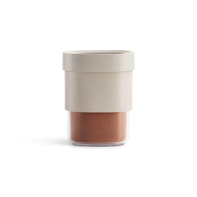 Буркан за съхранение с допълнителна приставка Lekue Beige, 600-850ml