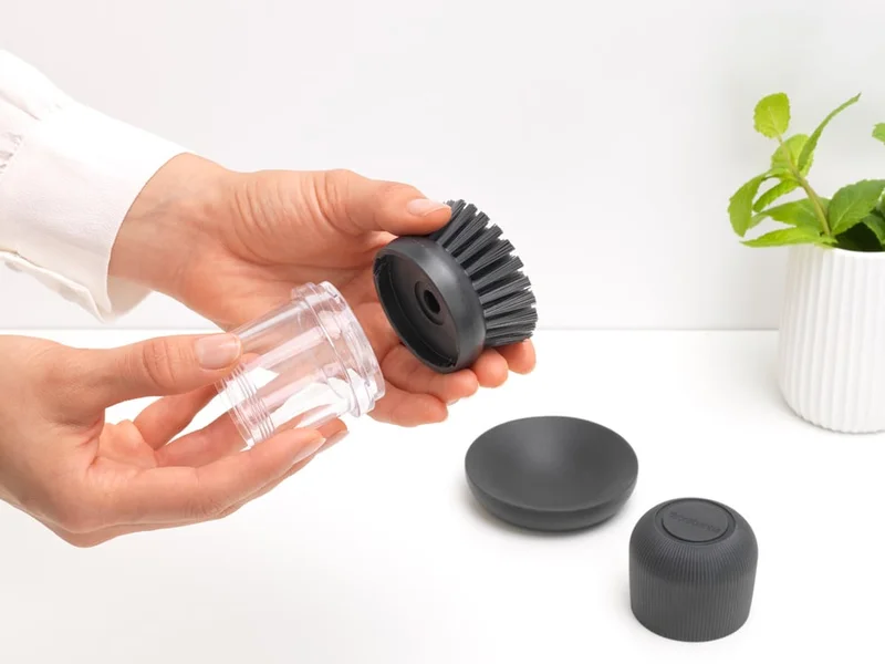 Soap Dispensing Dish Brush Brabantia, Dark Grey