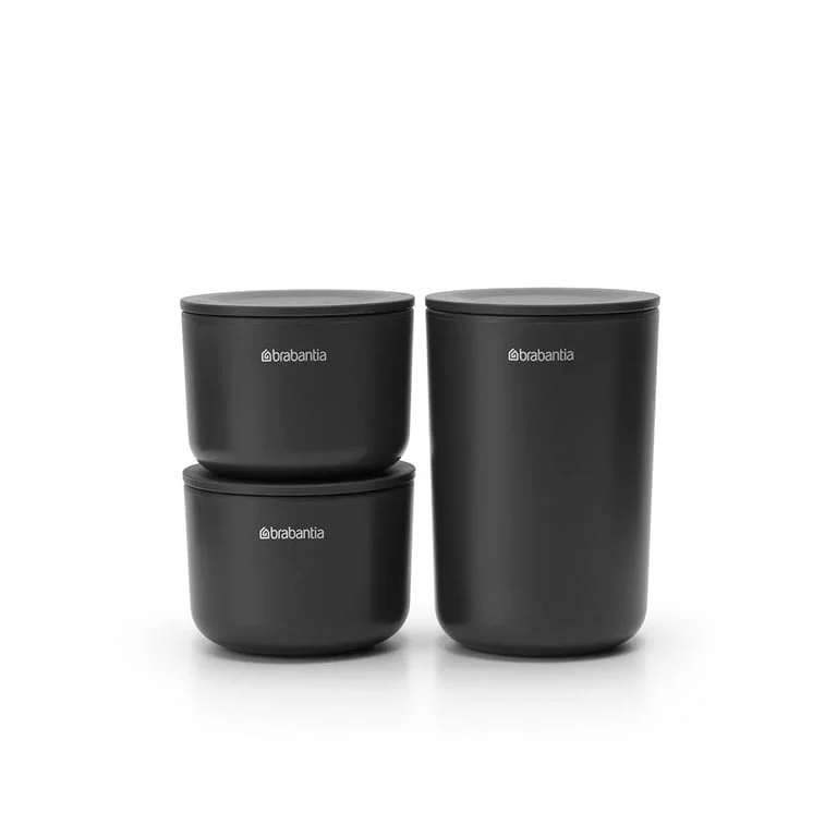 Set Storage Pots Brabantia, 3 Pieces, Dark Grey