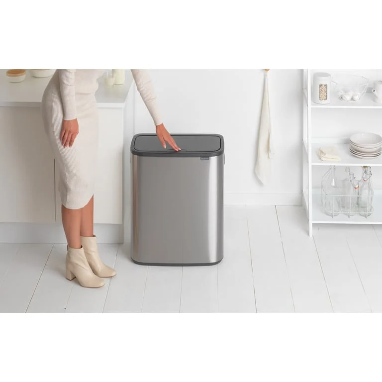Кош за смет Brabantia Bo Touch 2x30L, Matt Steel Fingerprint Proof