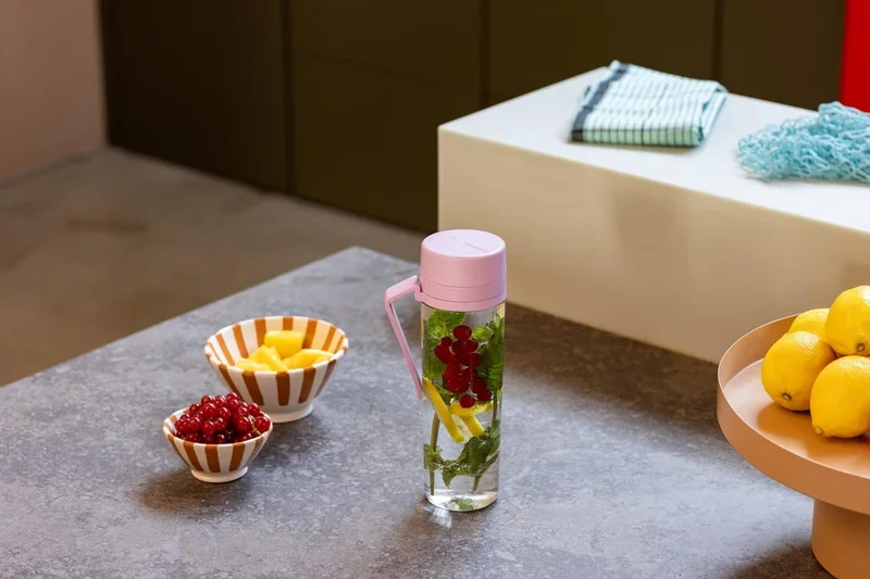 Water Bottle Brabantia Make&Take Lilac Pink 500ml, with Strainer
