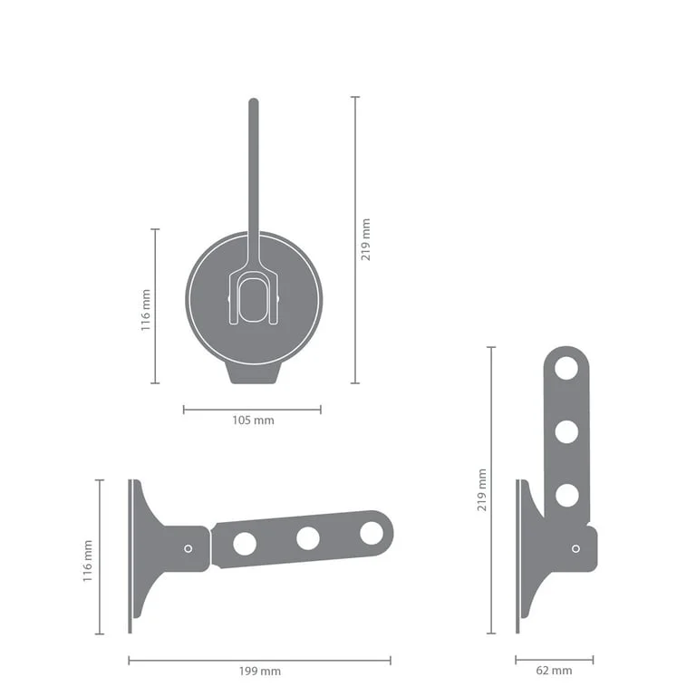 Clothes Hook with Suction Cup Brabantia Black