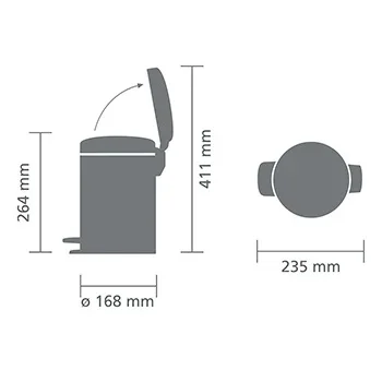 Pedal Waste Bin Brabantia NewIcon 3L, Soft Beige