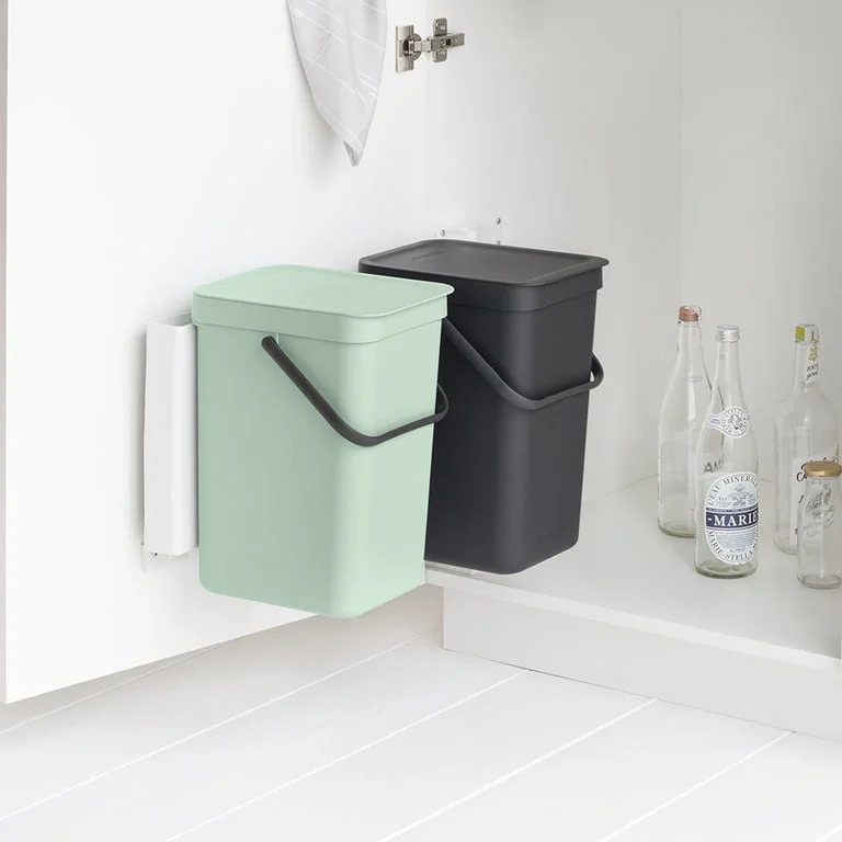 Waste Bin Separation Basket Brabantia Sort&Go 2x12L, Dark Grey & Jade Green