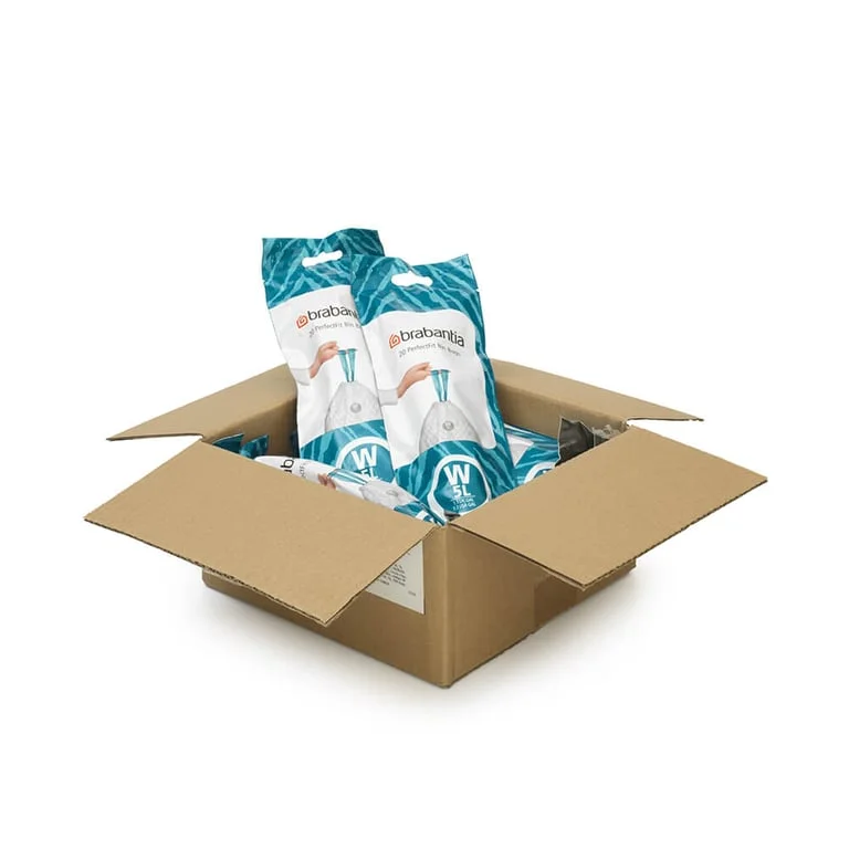 PerfectFit Bags for NewIcon Bin Brabantia, Size W,  5L, 200 pcs, White, Multipack