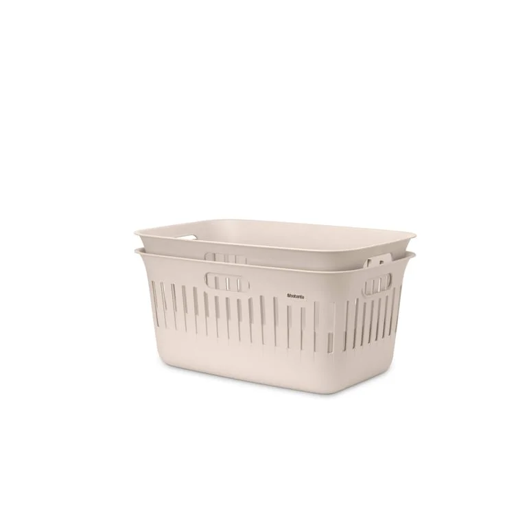 Laundry Basket Brabantia Collect-It 40L, Soft Beige, set of 2