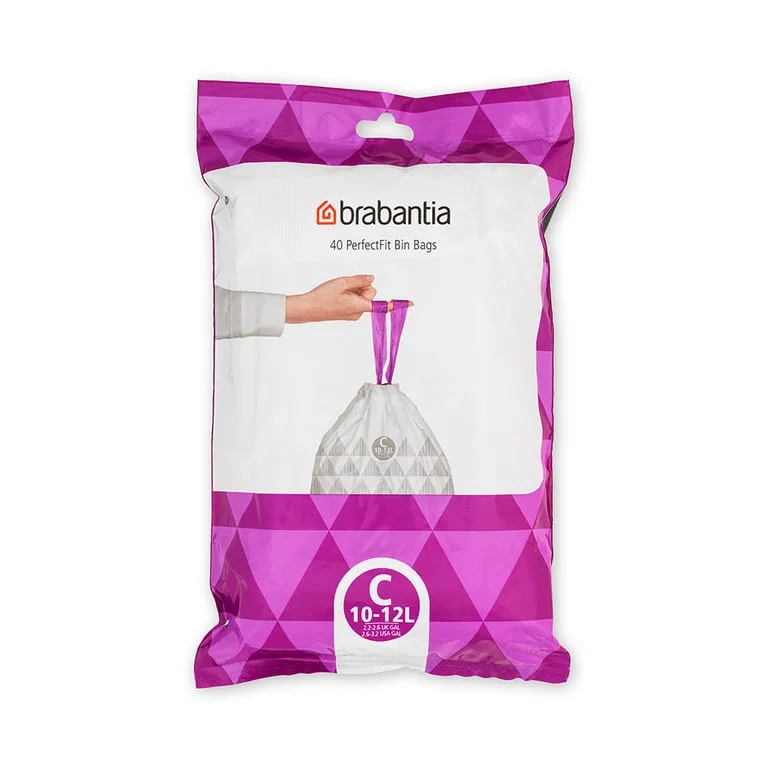 PerfectFit Bags Brabantia Size C, 10-12L, 40pcs, White N
