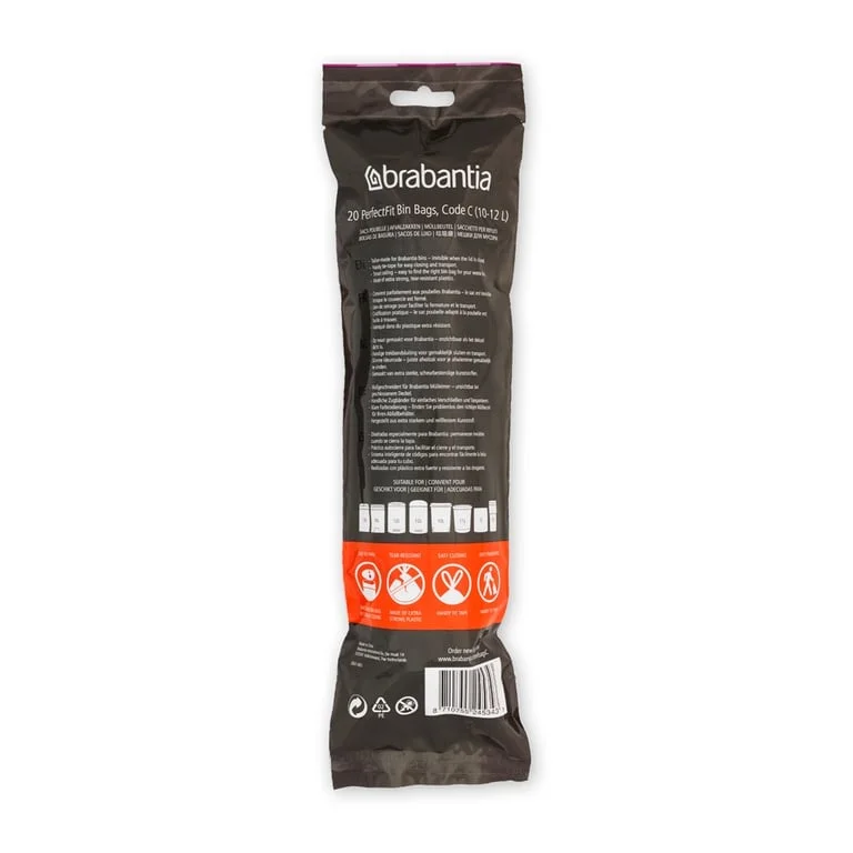 PerfectFit Bags Brabantia, size C, 10-12L, 20pcs, White