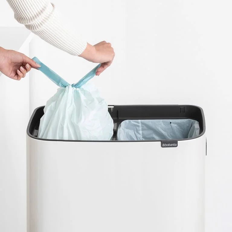 Bo Touch Bin Hi Brabantia, 2 x 30 litre, Plastic Buckets White