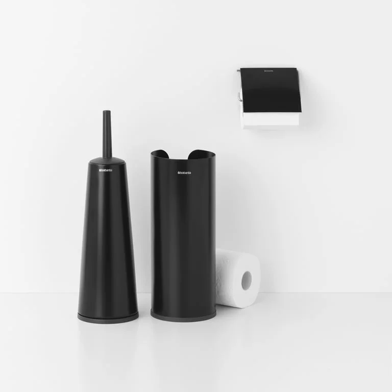 Комплект аксесоари за тоалетна Brabantia ReNew Matt Black 3 части