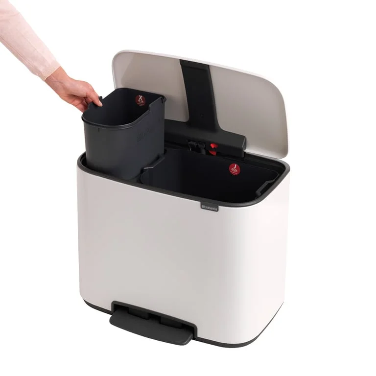 Brabantia Bo Pedal Bin, 11/23L, White