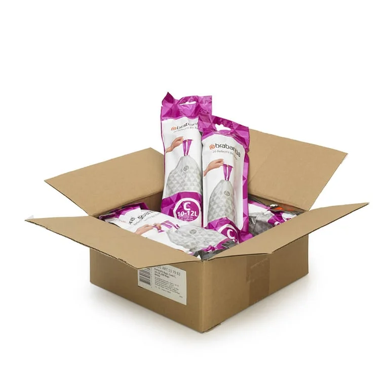PerfectFit Bags Brabantia Size C, 10-12L, 200pcs, White, Multipack