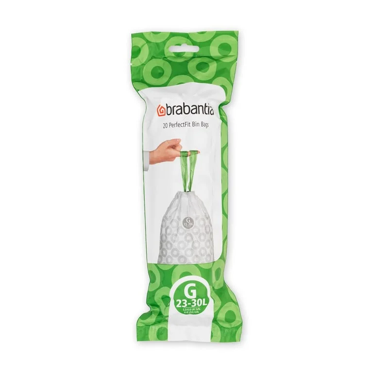 PerfectFit Bags Brabantia Size G, 23-30L, 20 pcs, White