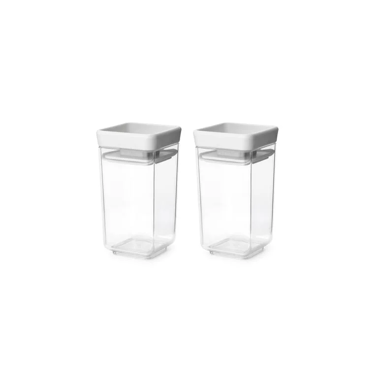 Set of Stackable Canisters Brabantia Tasty+ Stackable 2x0.15L, Light Grey, 2 Pcs